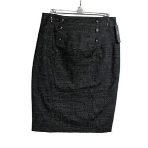 NEW IZ Byer Pencil Skirt Women High Waist Mid-Length 7 Black NWT